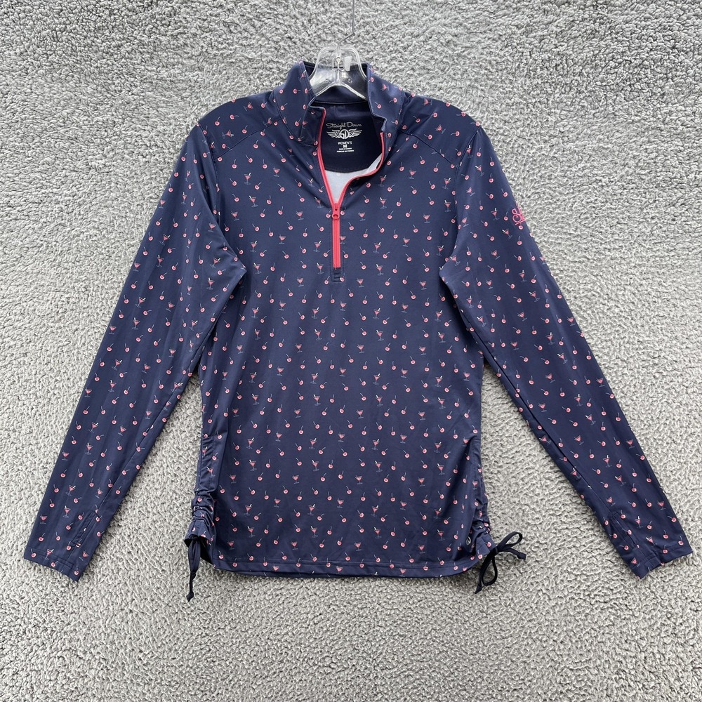 Straight Down Pullover Womens Medium Blue Sactuary CO Golf Cherry Martini Print